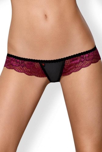 Obsessive 842-THO-5 - стринги с кружевом, S/M (чёрный с красным)