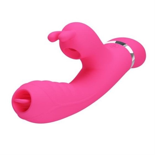Pretty Love Phoenix Vibrator Pink - Вібратор-кролик з мембранним стимулятором та рухомим язичком, 20.2х3.3 см (рожевий) - купити в Києві, Україні