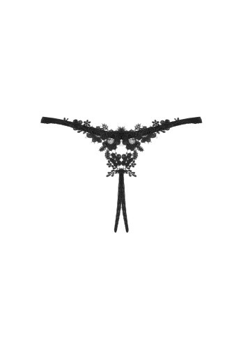 Obsessive Celia Noir crotchless thong - Сексуальные женские стринги, XS/S