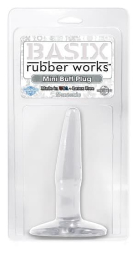 Pipedream Basix Mini Butt Plug - Анальная пробка, 11х2 см (прозрачный)