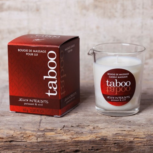 Ruf Taboo Jeux Interdits - Масажна свічка для чоловіків з ароматом афродизіаку дикого лишайника, 60 г - купити в Києві, Україні