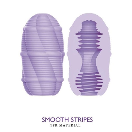 Pretty Love Smooth Stripes Cupid-X - Мастурбатор-яйцо с чувственным рельефом, 10х5.6 см (фиолетовый)