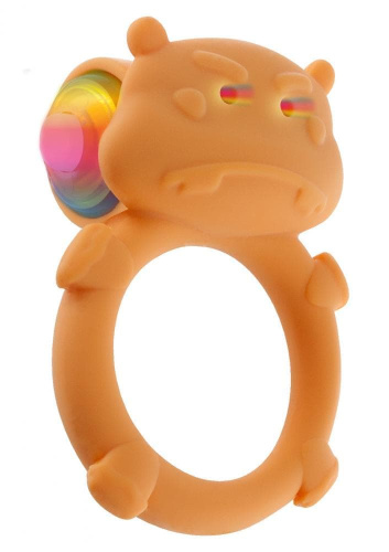 Toy Joy Happy Hippo - виброкольцо, 6х3.5 см (оранжевый)