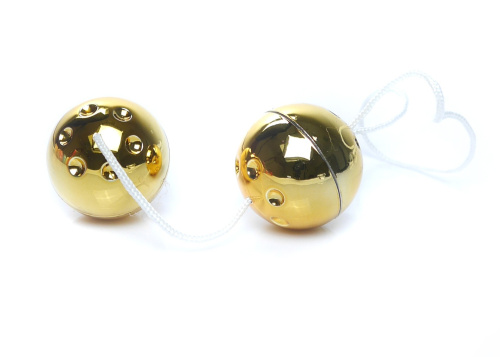 Duo-Balls Gold - Вагинальные шарики, 3,5 см (золотой)