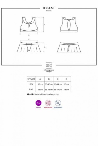 Костюм студентки Obsessive 833-CST-2 student costume (L/XL)