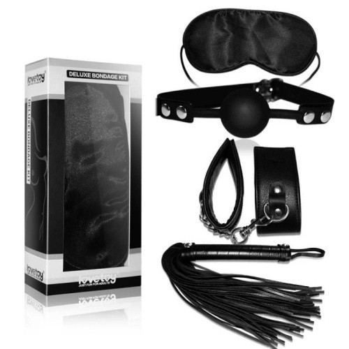 LoveToy - Deluxe Bondage Kit - БДСМ-набор из 4х предметов (чёрный)