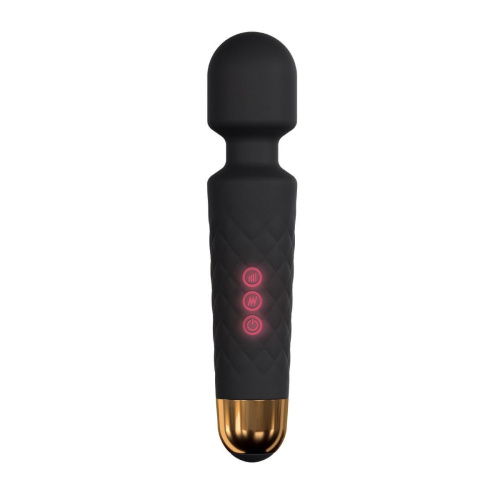 Dorcel Wand Wanderful Black мощный водонепроницаемый минивибромассажер с 18 режимами работы, 20х4 см (чёрный)