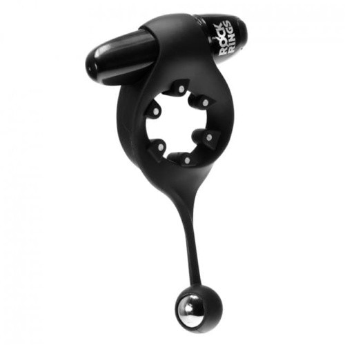 Rock Rings The Wrecking Ball Black - виброкольцо с шариком, 12х2.8 см (черный)