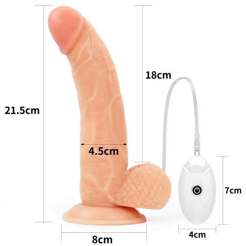 LoveToy Easy Strapon Set 8.5'' - мягкий страпон с реалистичным вибратором, 21.5х4.5 см (телесный)