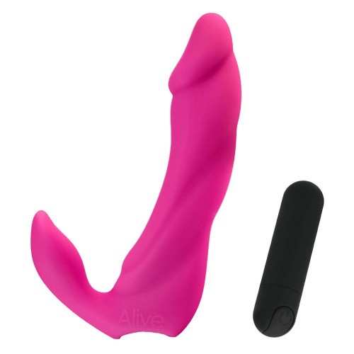 Alive Bifun Pro - Вибратор вагинально-клиторальный, 13х3.5 см (розовый)