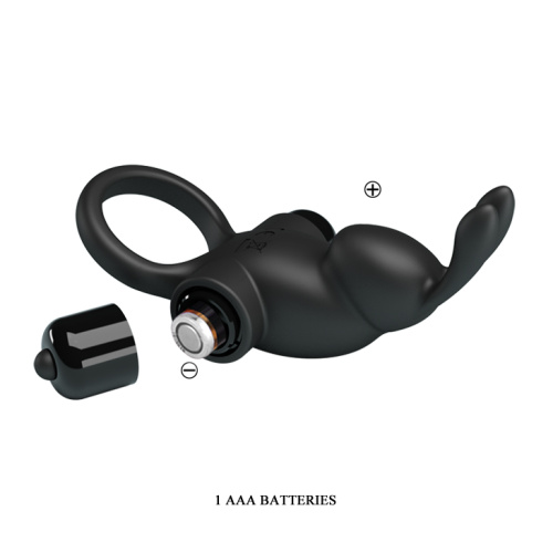 Pretty Love Vibro Penis Ring Rabbit I - Ерекційне кільце з вібрацією, 11.3х2.8 см (чорний) - купити в Києві, Україні