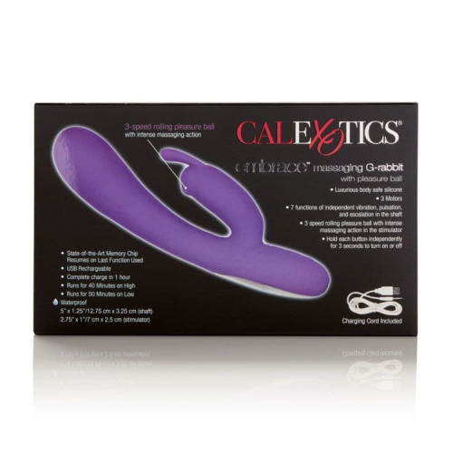 California Exotic Novelties Embrace Massaging G-Rabbit - вибратор-кролик для точки G, 13х3.3 см (фиолетовый)