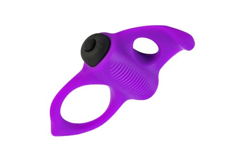 Adrien Lastic Lingus MAX Violet эрекционное виброкольцо  с язычком для стимуляции клитора, 9.5х3 см