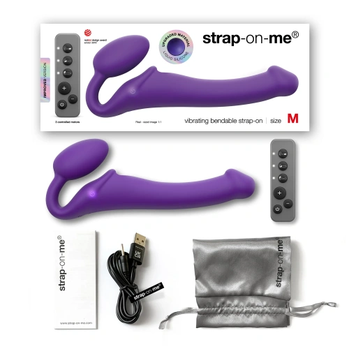 Безремневой страпон Strap-On-Me Vibrating M, 18 см