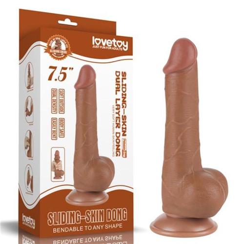 Фаллоимитатор Sliding-Skin Dual Layer Dong 7.5" Flesh, 19.5 см