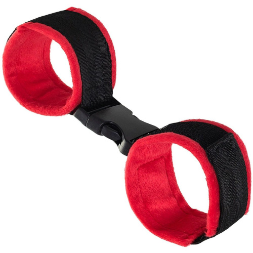 ToyFa Anonymo №0156 - Велюровые оковы на ноги, 29 см (красный)