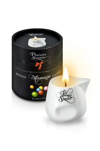 Plaisir Secret Bubble Gum - Массажная свеча с ароматом жвачки в подарочной упаковке, 80 мл