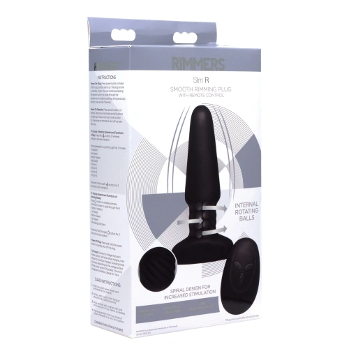 Xr Brands Rimmers Slim R Smooth Rimming Plug With Remote - Анальна пробка з вібрацією, 14 см (чорний) - купити в Києві, Україні