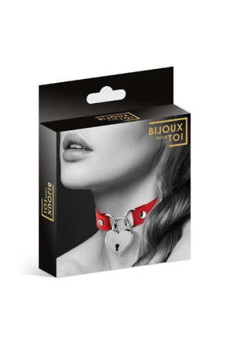 Bijoux Pour Toi Heart Lock Red - чокер с замочком-сердечком, (красный)