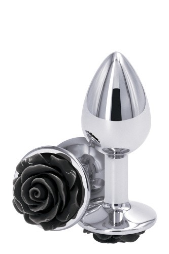 Ns Novelties Rose Buttplug S - Анальна пробка, 6,3 х2,7 см, (срібляста з чорним) - купити в Києві, Україні