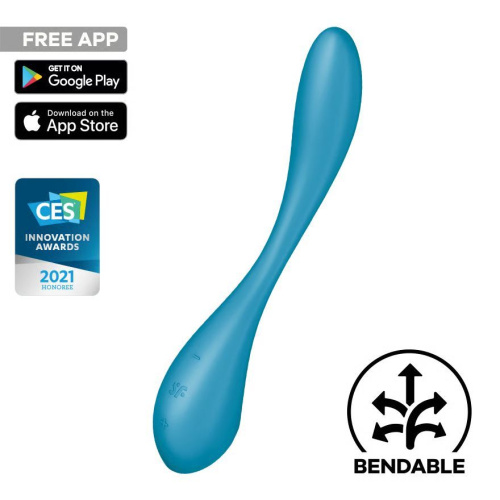 Satisfyer G-Spot Flex 5+ - Універсальний вібратор, 15х3.4 см (синій) - купити в Києві, Україні