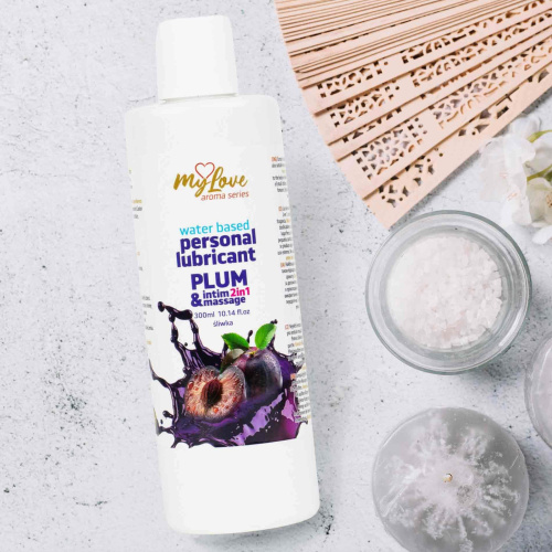 2в1 лубрикант и массажный гель - MyLove Aroma Series Intim&Massage Plum, 300 мл