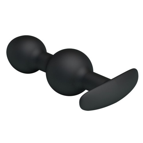 Pretty Love silicone Anal balls Black - Анальна пробка зі зміщеннями центрів ваги, 10,4х2.2-2.6 см (чорний) - купити в Києві, Україні