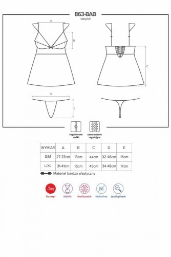 Комплект Obsessive 863-BAB-3 babydoll (L/XL)
