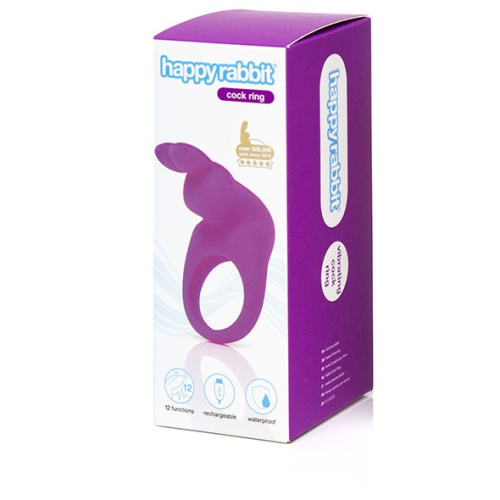 Happy Rabbit Rechargeable Cock Ring - Ерекційне віброкільце, 6,7 см (фіолетовий) - купити в Києві, Україні