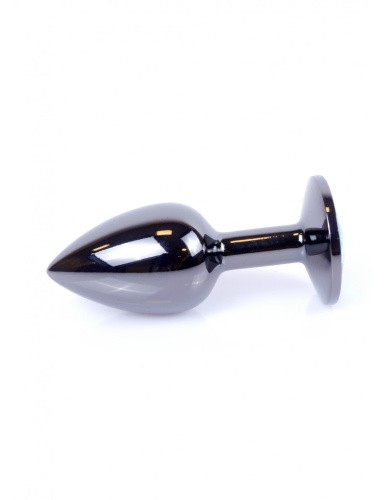 Boss Jewellery Dark Silver PLUG Pink - Анальна пробка з кристалом, 7х2.7 см (рожевий) - купити в Києві, Україні