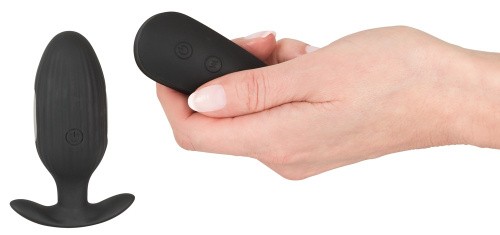 Orion XouXou Vibrating E-Stim Butt Plug - Анальная пробка с вибрацией и электростимуляцией, 9,2х3,5 см (черный)