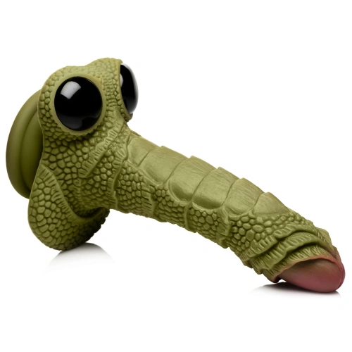 Creature Cocks Swamp Monster Green Scaly Silicone Dildo - фантазийный фаллоимитатор, 23.9х5 см (зелёный)