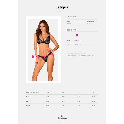 Obsessive Estiqua panties - Трусики еротичні, M/L (чорний) - купити в Києві, Україні