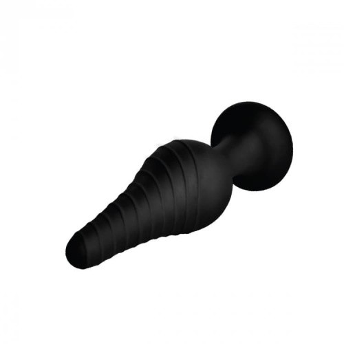 Silicone Vibrating Anal Plug with Remote Control - анальная пробка с дистанционным управлением, 14.6х3.9 см (чёрный)