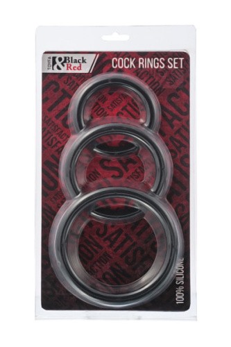 Toyfa - Cockrings Set - Набор эрекционных колец, 6/5/4 см (чёрный)