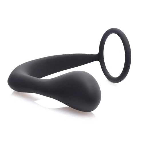 Prostatic Play Explorer II Prostate Stimulator And Cock Ring - Стимулятор простати, 8,8х3,1 см (черный)
