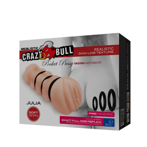 Crazy Bull Julia Pocket Pussy - Мастурбатор вагина, 16х7.8 см