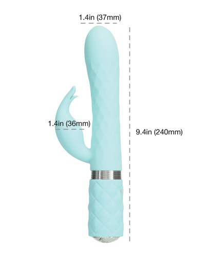 Pillow Talk Lively Teal - Роскошный вибратор с кристаллом Сваровски для точки G, 24х3.7 см (бирюзовый)