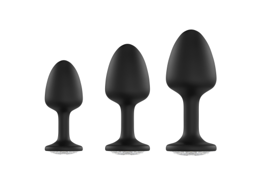 Dorcel Geisha Plug Diamond M анальная пробка со смещенным центром тяжести и кристаллом, 8х3.2 см (белый)