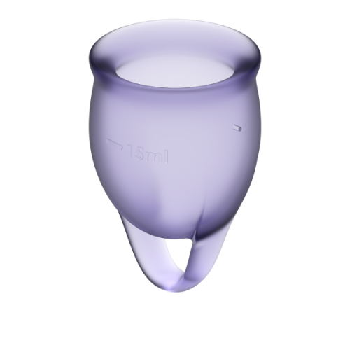 Satisfyer Feel Confident - набор менструальных чаш, 15 мл и 20 мл (фиолетовый)
