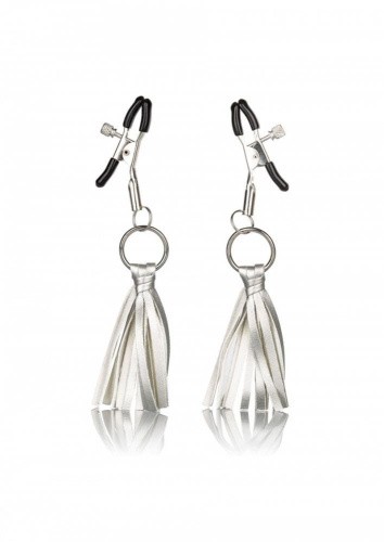 CalExotics Playful Tassels Nipple Clamps зажимы для сосков с кисточками (серебристый)
