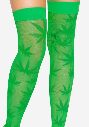 Чулки с рисунком Leg Avenue 420 Net thigh highs, One Size