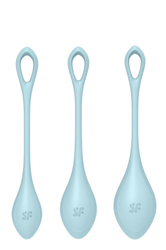 Satisfyer Yoni Power 2 набор йони бусин, диаметр 2-2,5-3 см (голубой)