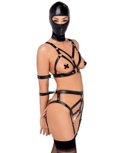Боди портупея с маской на голову Bad Kitty Strap+Mask Set, S