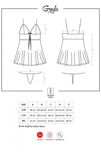 Комплект Obsessive Greyla babydoll  (L/XL)