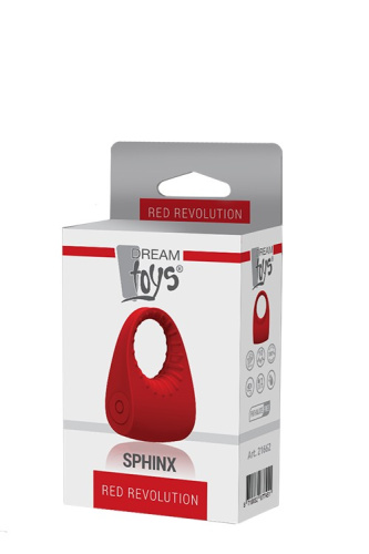 RED REVOLUTION SPHINX - Эрекционное виброкольцо, 6 см (красный)