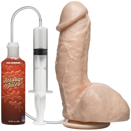 Doc Johnson Amazing Squirting Realistic Cock - Фалоімітатор з еякуляцією, 13.3х5см (тілесний) - купити в Києві, Україні