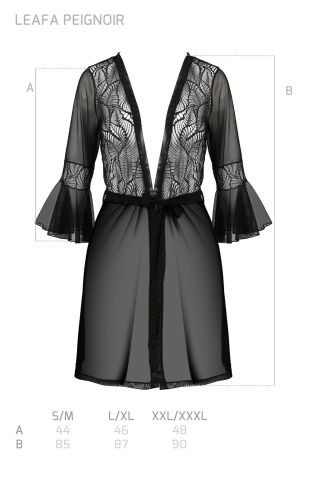 Пеньюар Passion LEAFA PEIGNOIR black S/M - купити в Україні | Секс шоп SEX-SHOP.ua