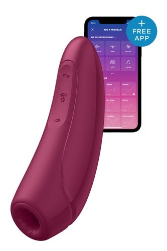 Satisfyer Curvy 1 + Вакуумно-хвильовий стимулятор з можливістю управління через додаток, 13.5х4.3 см (червоний) - купити в Києві, Україні