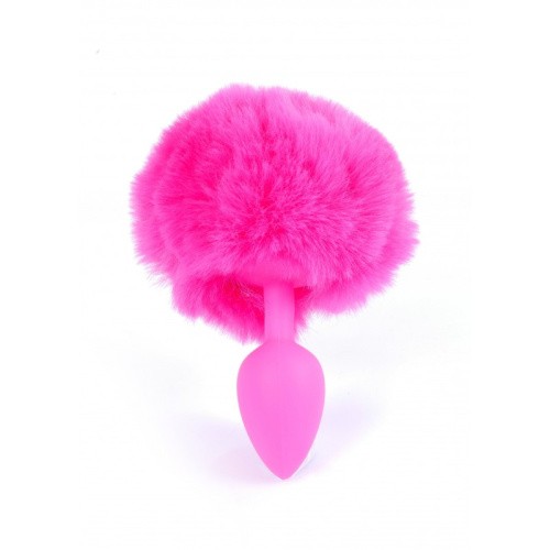 Boss Jewellery Silicon PLUG Bunny Tail Pink - Анальная пробка с хвостом, 6,5х2,7 см (розовый)
